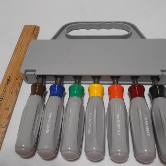 NEW HUSKY 7 PIECE NUT DRIVER SET w/ TOOL HANDLE LIFETIME WARRANTY 5MM-11MM 🎁👨 - Picture 4 of 9
